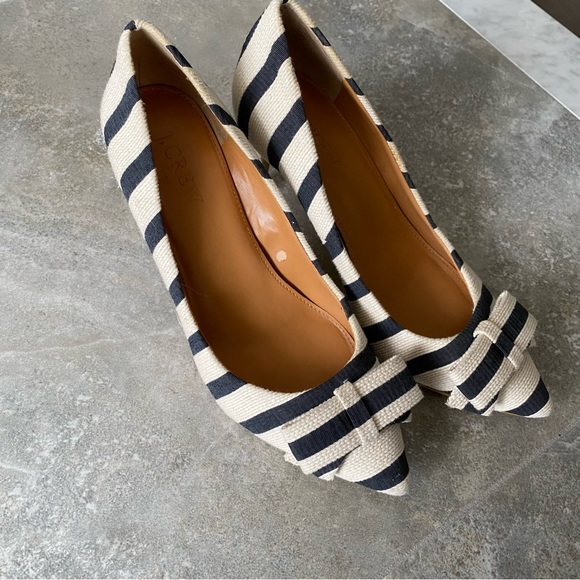 J. Crew Striped Pumps with Bows - Picture 13 of 15